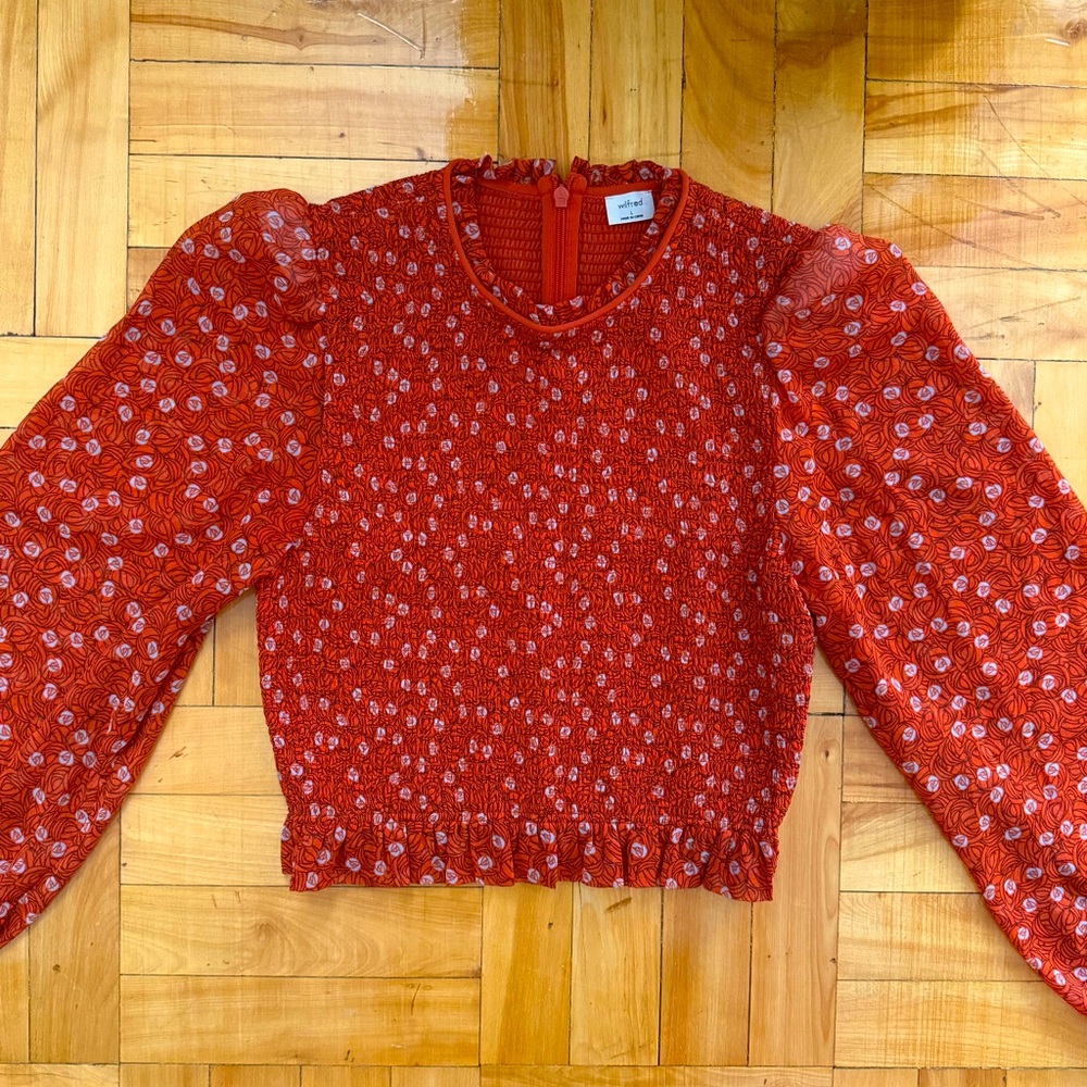 Wilfred Cropped Puffy Sleeve Blouse